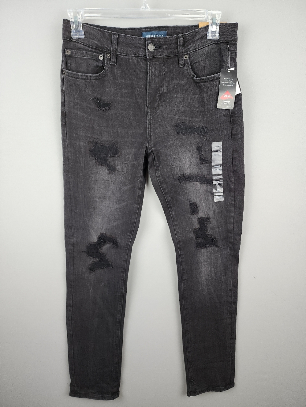 Aeropostale Skinny Jeans - Black Distressed Sz 31x32